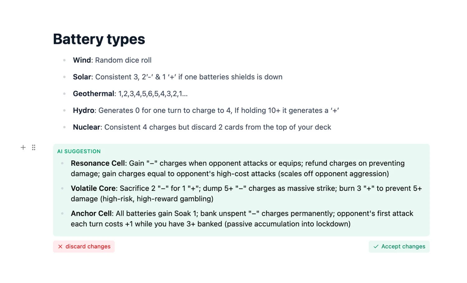 The AI chat using tools to act on a Hillnote workspace