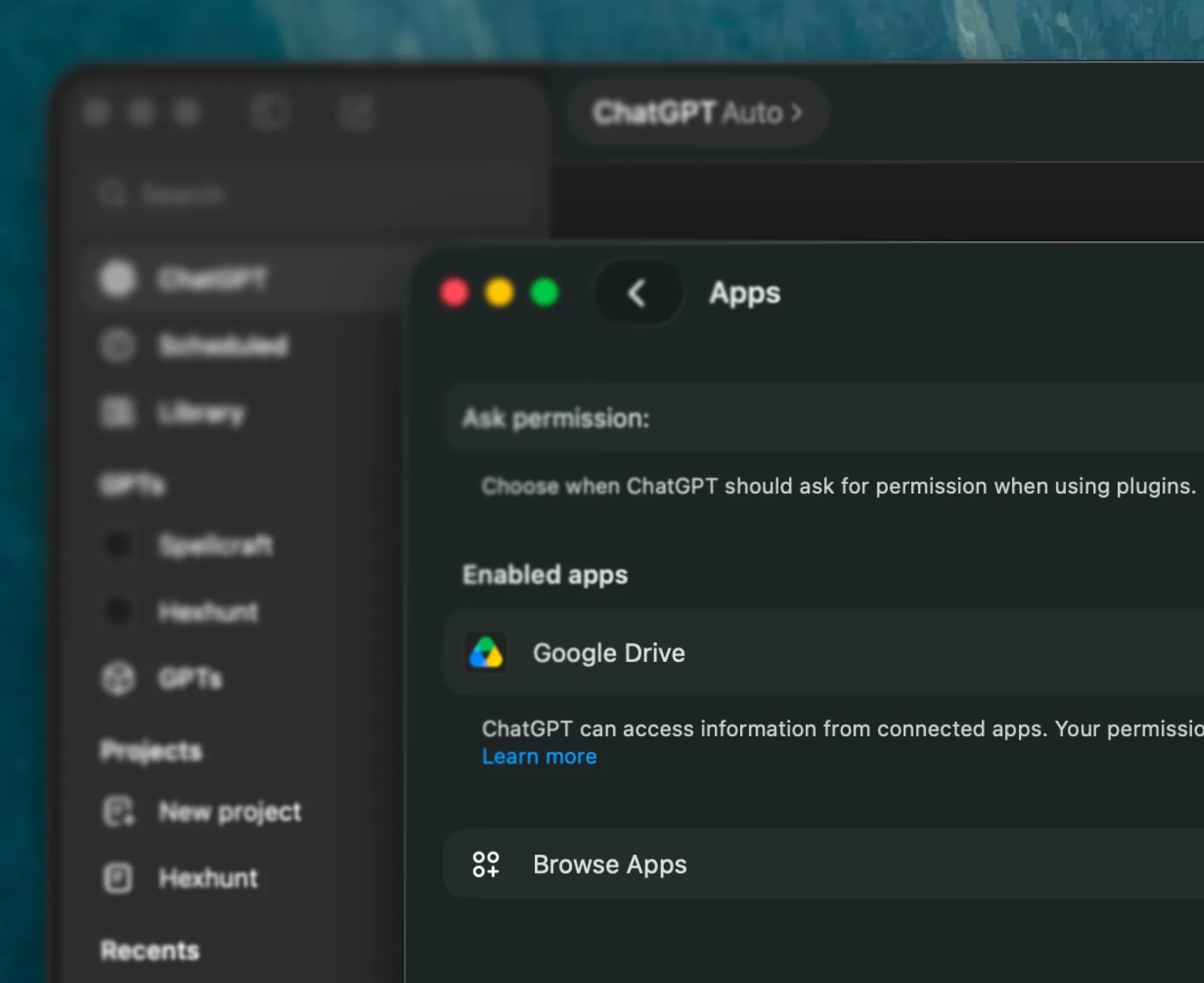Google Drive files opened by other tools