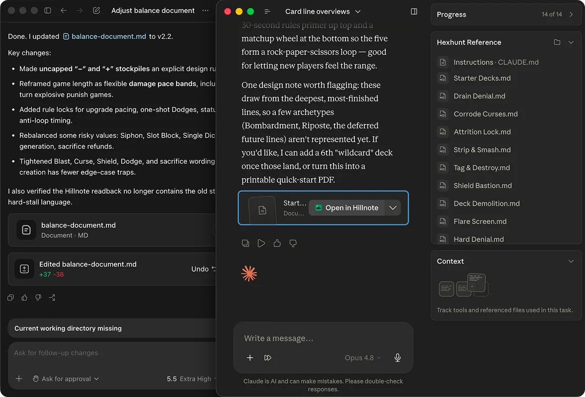 An AI tutor quizzing you on your notes in Hillnote