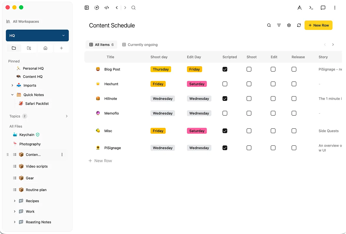 A database collecting study notes in Hillnote