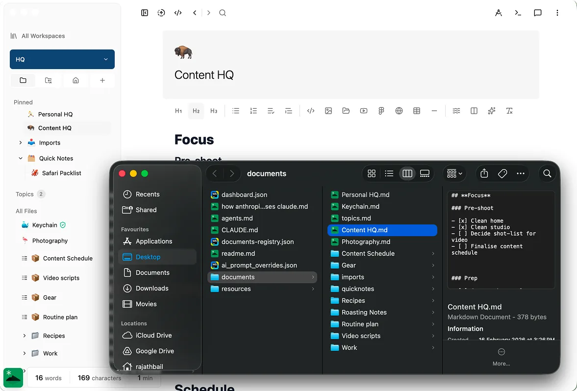 Hillnote notes as plain files in a folder