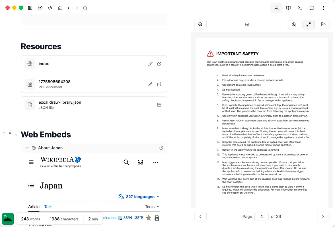 Imported documents converted to markdown in Hillnote