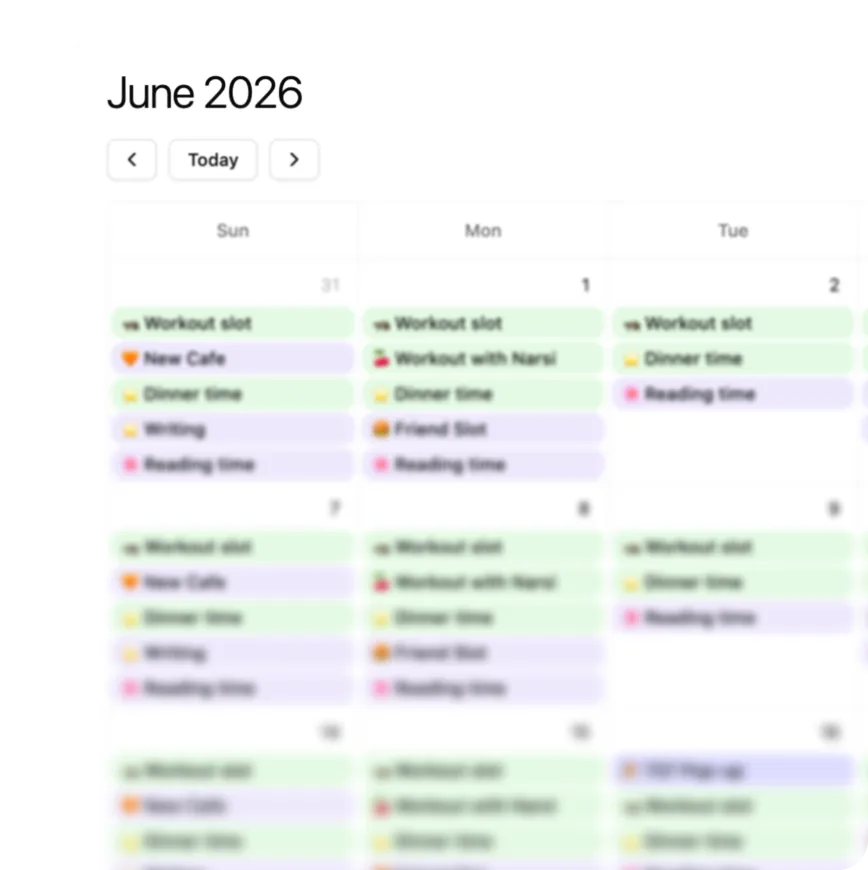 Calendar view
